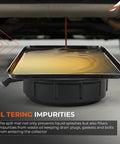 Heavy Duty Transmission Drain Pan with Three 22 Inch Anti Splash Pads under leaking oil
