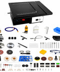 1800W Bench Lapidary Saw Kickass Rock Polisher with 5500Rpm Copper Motor, tools and accessories for stone polishing.
