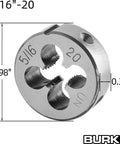 Pro Grade 5/16-20 UN Tap And Die Set For Right Hand Threads, Die 0.98 OD, Heavy Duty Machinist Kit, Straight Fluted, 20 TPI