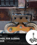 Beefy Heavy Duty Sliding Door Roller Replacement Kit With Steel Track Wheel Hanger And Barn Door Rail Trolley installed on door