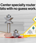 FitFinder Half Inch Gauge Wood Center Point Finder for table saw and router bit alignment in woodworking setup