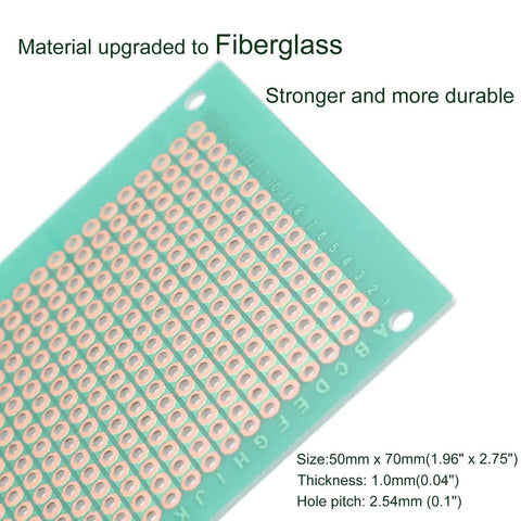 Copper Stripboard Prototyping Board 50mm By 70mm Single Sided 368 Holes Universal Stripboard For DIY Electronics Soldering