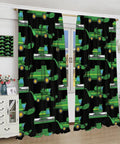 Farm Machinery Themed Window Curtains For Kids And Teens, Tractor And Combine Decor, Rod Pocket Curtain 42 By 54 Inch, Thirty Percent Blackout in boys bedroom with farm design