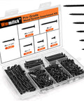 Two Hundred Ten Piece Wood Screws Assortment Kit With Six Sizes From One Half Inch To Two Inches Flat Head Phillips