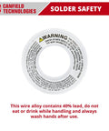 Solder safety warning label for 60 40 Solder For Stained Glass 4 Pound Pack That Delivers Smooth Beads And Clean Joints, A Top Notch Alloy Mix