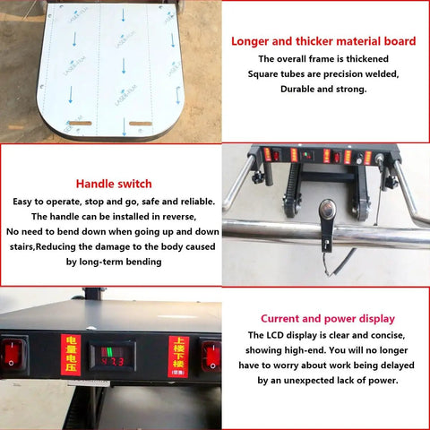 Heavy Duty Electric Stair Climber Trolley With Removable 48V Battery And Brushless Motor display of reinforced materials and features.