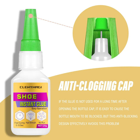 Fast Drying Shoe Glue For Quick Sole Repair And Waterproof Bond Anti Clog Cap Heat Resistant Strong Adhesive Bottle