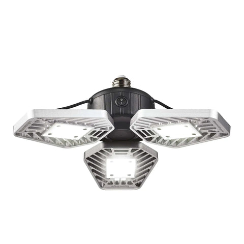Beyond Bright LED Ultra Bright Garage Light with three adjustable panels, shown close-up against a white background.