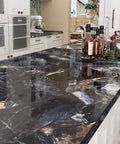 Marble Peel And Stick Wallpaper For Countertops And Surfaces DIY Friendly No Mess Install Waterproof Vinyl on kitchen counter