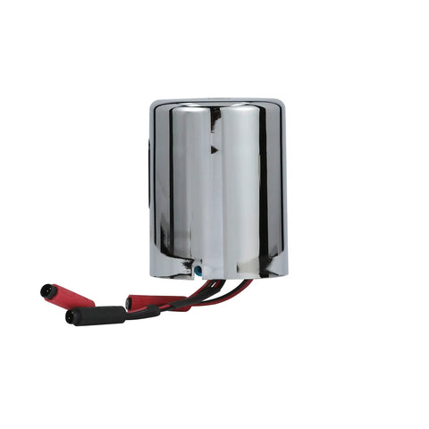 PTR6200-L-1.28 Sensor Cap for EcoVantage ZTR Battery-Powered 1.28 GPF Flush Valve in chrome, showing wires