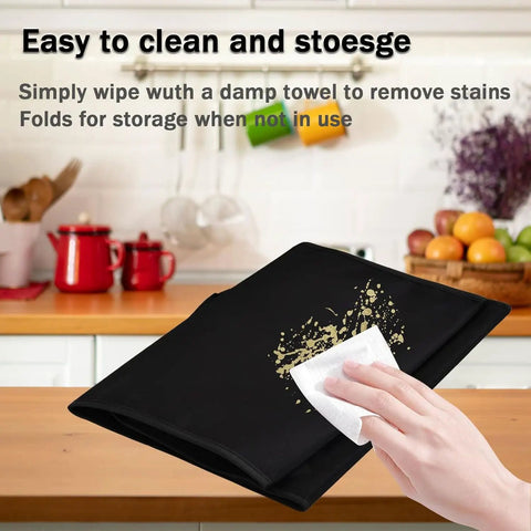 Cleaning Heavy Duty Electric Frying Pan Protector Cover With Handle, Machine Washable Splash Guard with damp cloth