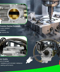 GY6 150cc Carburetor Kit Drop In Replacement For 4 Stroke Engines, CNC processed, close-up of carburetor components, premium quality features