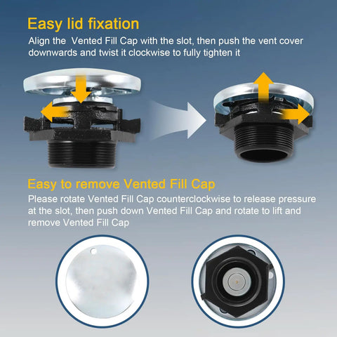 Vent Cap For Diesel Transfer Tanks With Threaded Neck And 2 Inch Base Built Tough Vented Gas Cap For Diesel Storage