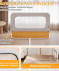 Toddler Bed Rail Guard With 14 Height Adjustable And Swing Down Design On Bedroom Floor Showcasing U-Shaped Base