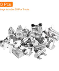 Heavy Duty M8 Roll In Spring T Nuts 20 Pcs Nickel Plated Carbon Steel for 3030 4040 aluminum tracks, silver finish.