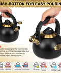 Stovetop Tea Kettle Made From Food Grade Stainless Steel 3.1 Quart Whistling Water Kettle For Home And Kitchen With Thick Durable Body