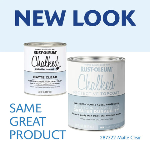Chalked Ultra Matte Interior Paint 30 Oz Kit With Matte Clear Topcoat Low Odor Soap And Water Clean Up Dries To The Touch In 30 Minutes Covers Up To 150 Sq Ft One Coat Coverage For Wood Metal Ceramic Canvas And More with new look packaging.