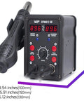 Front view of 2 In 1 Hot Air Rework Soldering Station Kit With Desoldering Tool, showing digital display and controls
