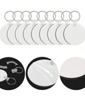 DIY Sublimation Keychains Set Double-Sided Heat Transfer Blanks, round shape with metal hardware and protective film