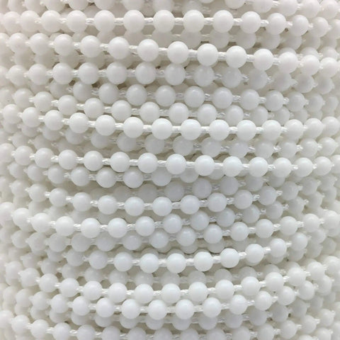 Heavy Duty White Beaded Chain Cord For Roller And Roman Blinds Easy Weekend Fix 10 Yards adjustable plastic pearl rope.