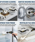 Heavy Duty Handheld Steam Cleaner With 1200ML Tank That Slays Grease And Sticky Buildup On Kitchens Bathrooms And Car Interiors smooth cleanup of kitchen, fridge, washing machine, and tile grout.
