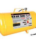 Hi-Viz 11-Gallon Horizontal Portable Air Tank With Tire Air Chuck, Safety Bypass Valve, Easy-Transport Handle visible