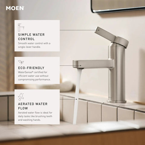 Beric Chrome Modern One-Handle Single Hole Bathroom Faucet With Drain Assembly And Optional Deck Plate For Your Bath Sink 84774 Perfect For The Daily Grind With Aerated Flow And Easy To Install