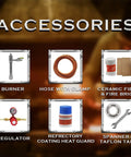 Gas Forge With Single Burner Portable Blacksmithing Kit Accessories including burner, hose, ceramic fiber, and spanner