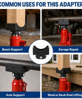 2-In-1 Bottle Jack Adapter Kit With A Beefy 12-Ton Steel Saddle For 4x4 Beams And Axle Tubes in various lifting scenarios