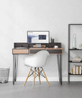 Home office desk with Heavy Duty Hairpin Table Legs 26 Inches Long One Half Inch Steel Rods Black Four Pack Supports Up To Eight Hundred Pounds