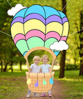 Party Ready Hot Air Balloon Photo Prop Backdrop For Travel Theme Parties And Photo Booths, Colorful Balloon Decor with kids