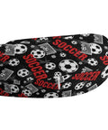 U Shaped Neck Pillow For Travel And Work with soccer pattern on durable polyester cover, ideal for long commutes.