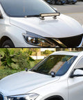 Car showing 2 Piece Magnetic Base LED Light Bar Mounting Brackets With Rubber Coated Sucker Holders For Bottom Mounts On Hood