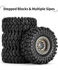 Beefed-Up Beadlock Wheel And Tire Set For Axial SCX24 AX24 TRX4M FCX24 1.0 Inch Brass CNC Machined With -2.65mm Offset