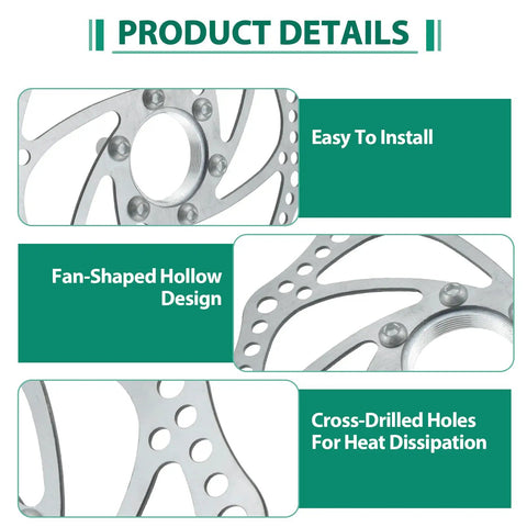 Close-up of 160Mm Flange Disc Brake Rotor For Road, Mountain, MTB And BMX Bikes highlighting hollow design and bolt holes