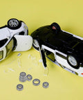 16 Pieces High Strength Steel Instrumentation Ball Bearing Kit For RC Car Deep Groove Bearings For Easy Install Built To Last Low Friction Precise Control Durable Performance, RC car bearings shown with overturned toy car parts