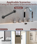Tough As Nails Wall Mount Grab Bars 12 Inch 2 Pack In Matte Black 304 Stainless Steel Supports Up To 500 Lbs near bathtub and toilet