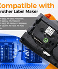 Top Shelf Performance Hse-211 Heat Shrink Label Tubes for Wire Cables showing compatibility with Brother Ptouch printers.