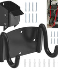 Heavy Duty Wheelbarrow Storage Hook With Silicone Pads, 90 Lb Capacity, shown with screws and wall mount, fits most wheelbarrows