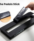 Guitar Pedalboard Velcro Mounting Tape 2m Long by 5cm Wide on black pedalboard frame, easy peel and stick