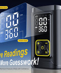 Portable Tire Inflator With Gauge 150 PSI Fast Car Bike Ball Pump Digital Display Showing PSI Readings