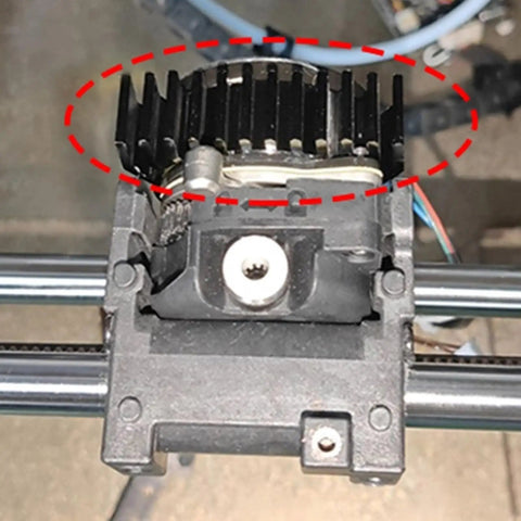 Top Tier Aluminum Stepper Motor Heat Sink crafted to keep your 3D Printer chill, mounted on NEMA14 motor assembly.