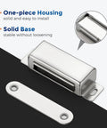 Heavy Duty 4 Pack Cabinet Magnets With 60 Lbs Concealed Magnetic Door Catch Strong Stainless Steel Latch, close-up view