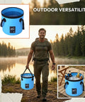 Collapsible Car Bucket With Handle Foldable 3.2 Gallon Water Storage Container for vehicle washing and cleaning outdoors