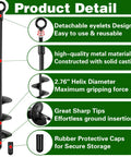 Beefy Heavy Duty Ground Anchors Screw In 18 Inch Kit 6 Pack For Swing Sets Tents Sheds Carports Camping Spiral Steel Auger Stakes Built Tough Against High Wind with detachable eyelets and sharp tips