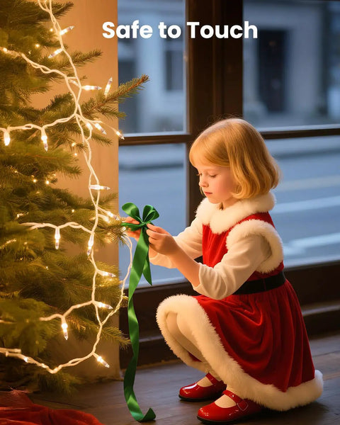 Clear Christmas Lights Set With 100 Mini Bulbs On White Wire 20 Feet Incandescent String Lights For Indoor Tree Garland Party
