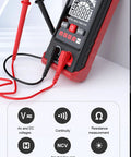 Auto Ranging Digital Multimeter With Non Contact Voltage Tester Smart Measurement And Electrical Voltmeter for DIY Home Workshop Use, red, includes probes and features overview.
