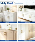 Brushed Gold Cabinet Handles Set Of Four For Kitchen Cabinets And Drawers Two And A Half Inch Center Hole handle usage examples