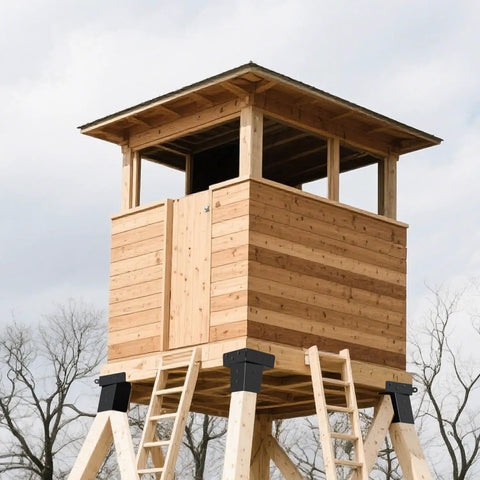 Rock Solid 4x4 Deer Stand Brackets Set Of Four For Deer Blind Platforms With Tilt Angle Support For Hunting Shacks Observation Decks Tree Houses And Outdoor Play Sets