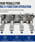 4 Pedal Tire Changer Foot Control Assembly With Heavy Duty Steel Frame And Aluminum Pedals Pneumatic Air Valve System